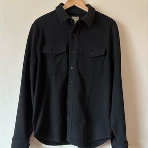 J. Crew Black Fleece Shirt Jacket